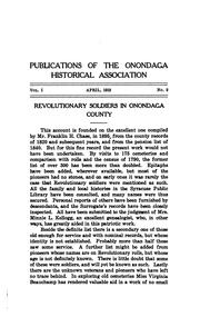 Cover of: Revolutionary Soldiers Resident Or Dying in Onondaga County, N. Y.: With ...