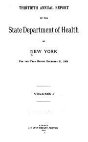 Annual report of the State Department of Health of New York. 1896 suppl by No name