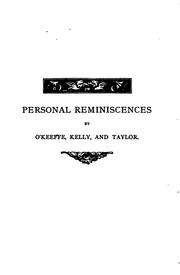 Cover of: Personal Reminiscences, by O'Keefe, Kelly, and Taylor; by John O'Keeffe , Michael Kelly, John Taylor, Richard Henry Stoddard