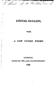 Cover of: Lyrical Ballads, with a Few Other Poems: With a Few Other Poems
