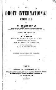 Cover of: Le droit international codifié