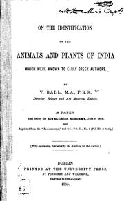 Cover of: On the Identification of the Animals and Plants of India which Were Known to ...