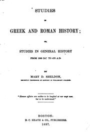 Cover of: Studies in Greek and Roman History, Or, Studies in General History from 1000 ...