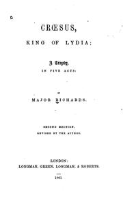 Cover of: Croesus, King of Lydia: A Tragedy in Five Acts