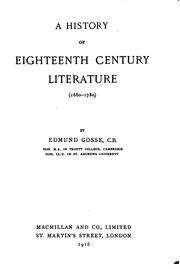 Cover of: A History of Eighteenth Century Literature, 1660-1780