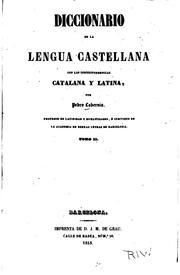 Cover of: Diccionario de la lengua castellana con las correspondencias catalana y ...