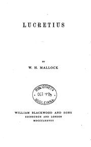 Cover of: Lucretius by W. H. Mallock