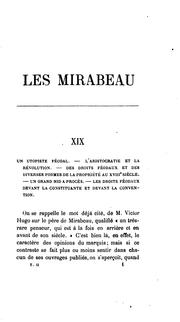 Cover of: Les Mirabeau: nouvelles études sur la société française au XVIIIe siècle