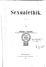 Cover of: Sexualethik by Christian von Ehrenfels