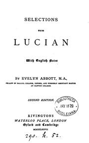 Cover of: Selections from Lucian, with Engl. notes by E. Abbott