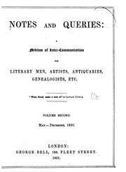 Cover of: Notes and Queries