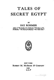 Cover of: Tales of Secret Egypt by Sax Rohmer