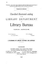 Cover of: Classified Illustrated Catalog of the Library Department of Library Bureau: A Handbook of ... by Library Bureau, Library Bureau