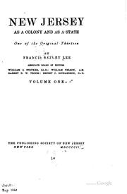 Cover of: New Jersey as a Colony and as a State: One of the Original Thirteen