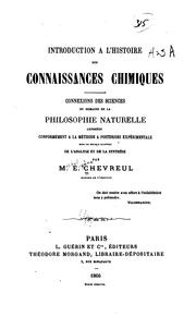 Cover of: Introduction à l'histoire des connaissances chimiques. Connexious des sciences du domaine de la ...