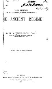 Cover of: The Ancient Régime by Hippolyte Taine