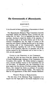 Cover of: Annual Report of the Minimum Wage Commission of Massachusetts