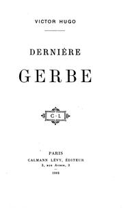 Cover of: Derniére gerbe