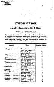 Journal of the Assembly of the State of New York by New York (State ). Legislature. Assembly