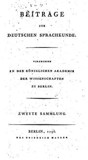 Cover of: Beiträge zur deutschen Sprachkunde