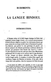 Cover of: Rudiments de la langue Hindoui by Joseph Héliodore Sagesse Vertu Garcin de Tassy
