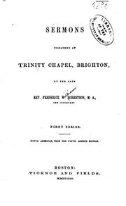 Cover of: Sermons Preached at Trinity Chapel, Brighton by Frederick William Robertson