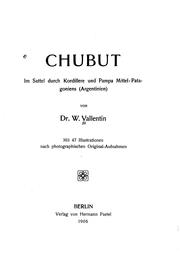 Chubut: Im Sattel durch Kordillere und Pampa Mittel-patagoniens, Argentinien by Wilhelm Vallentin