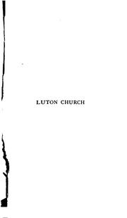 Cover of: Luton Church: Historical and Descriptive by Henry Cobbe