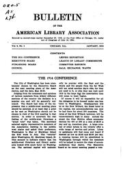 Cover of: Bulletin of the American Library Association by American Library Association