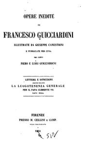 Cover of: Opere inedite di Francesco Guicciardini