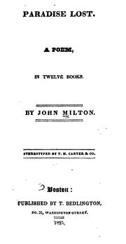Cover of: Paradise Lost: A Poem in Twelve Books by John R. Milton