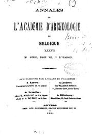 Cover of: Bulletin et annales de l'Académie d'archéologie de Belgique by Académie royale d 'archéologie de Belgique