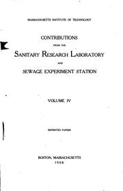 Cover of: Contributions by Massachusetts Institute of Technology Sanitary Research Laboratory and Sewage Experiment Station