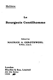 Cover of: Le bourgeois gentilhomme by Molière