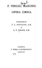 Cover of: P. Vergili Maronis opera omnia
