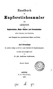 Cover of: Handbuch für Kupferstichsammler, oder, Lexicon der Kupperstecher, Maler-Radirer und ...