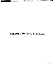 Cover of: Sermons on Evil-speaking