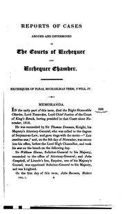 Cover of: Reports of Cases Argued and Determined in the Courts of Exchequer & Exchequer Chamber: From ...