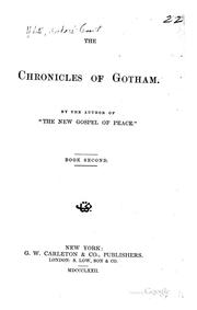 Cover of: The Chronicles of Gotham by Richard Grant White