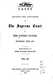 Cover of: Cases Argued and Adjudged in the Supreme Court of the United States