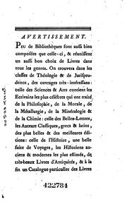 Cover of: Catalogue des livres de la bibliothèque de feû M. le Baron d'Holbach