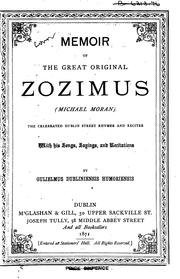 Cover of: Memoir of the Great Original, Zozimus (Michael Moran), the Celebrated Dublin ...