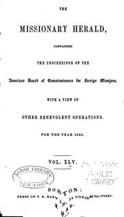 Cover of: The Missionary Herald