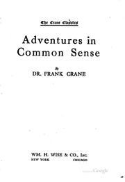 Cover of: Adventures in Common Sense