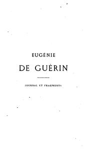Eugénie de Guérin: journal et fragments