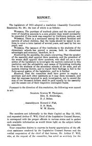 Cover of: Report of Joint Legislative Committee Appointed Pursuant to Assembly Concurrent Resolution No.26 ... by California Legislature. Joint Committee on Text-books , California , Legislature, Joint Committee on Text-books