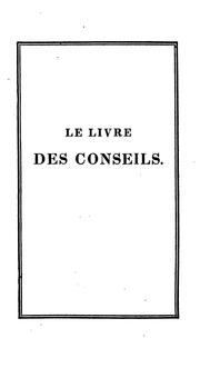 Cover of: Pend-namèh, ou Le livre des conseils de Ferid-Eddin Attar