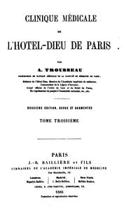 Cover of: Clinique médicale de l'Hôtel-Dieu de Paris