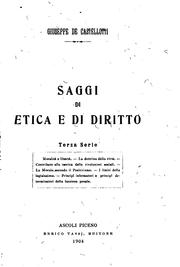 Cover of: Saggi di etica e di diritto by Giuseppe de Castellotti