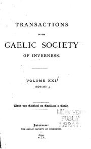 Cover of: Transactions by Gaelic Society of Inverness